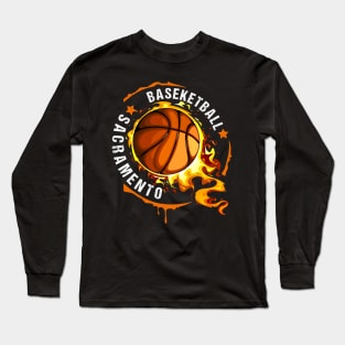 Graphic Basketball Name Sacramento Classic Styles Team Long Sleeve T-Shirt